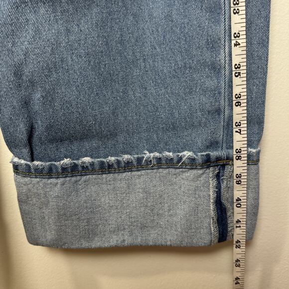 ETICA High Rise Straight Jeans LightWash Raw Cuff Size27 Cotton100% Minimalist - Picture 6 of 11